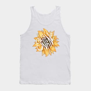 Sunflower cute word sticker Tank Top